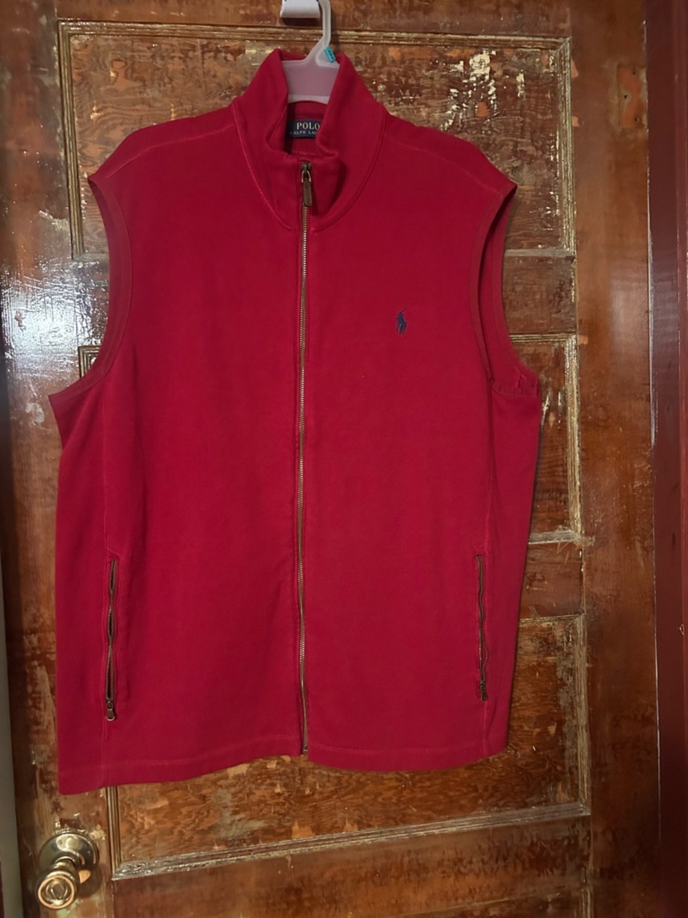 Polo by Ralph Lauren Red Zip-Up Fleece Vest
